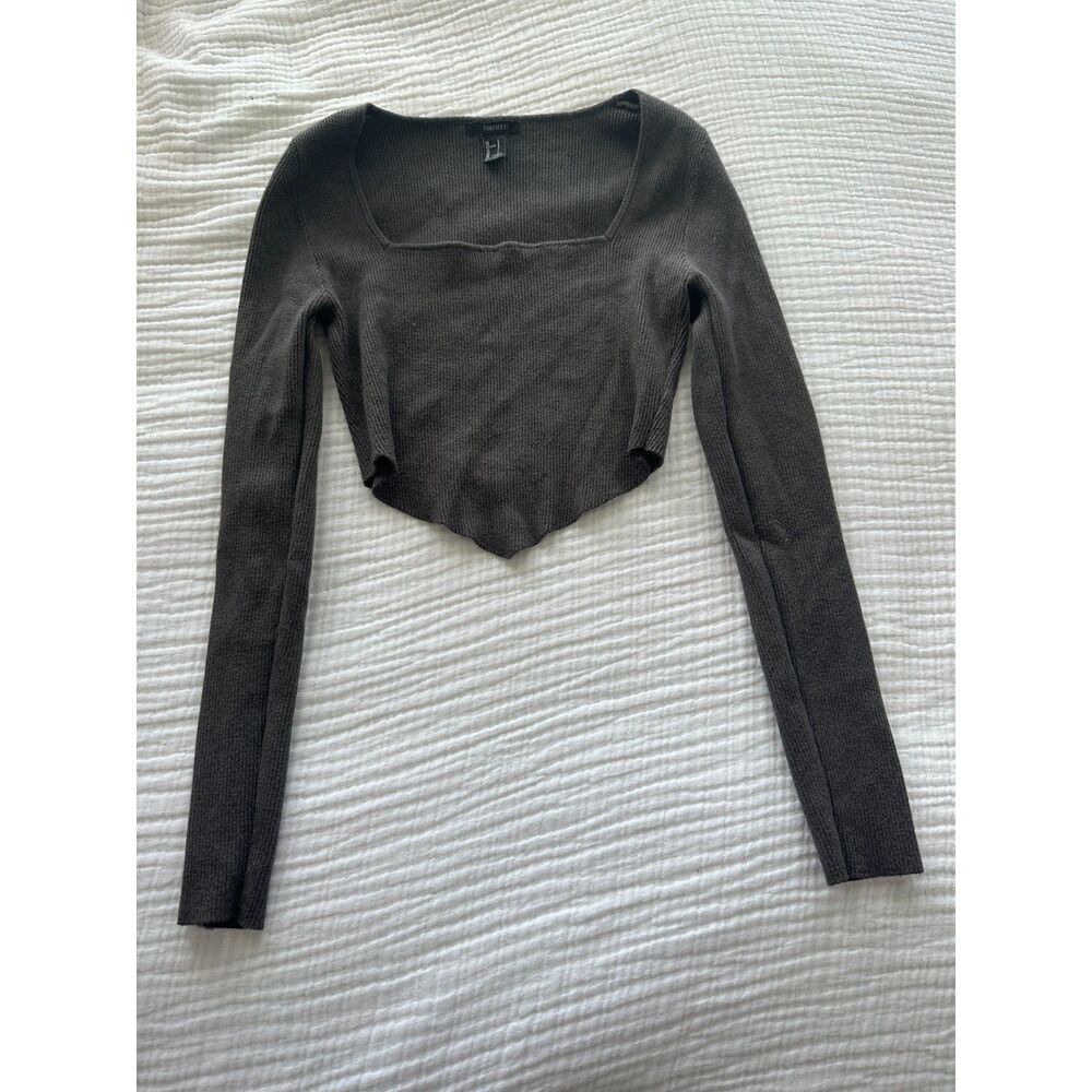 Forever 21 Gray Cropped Sweater